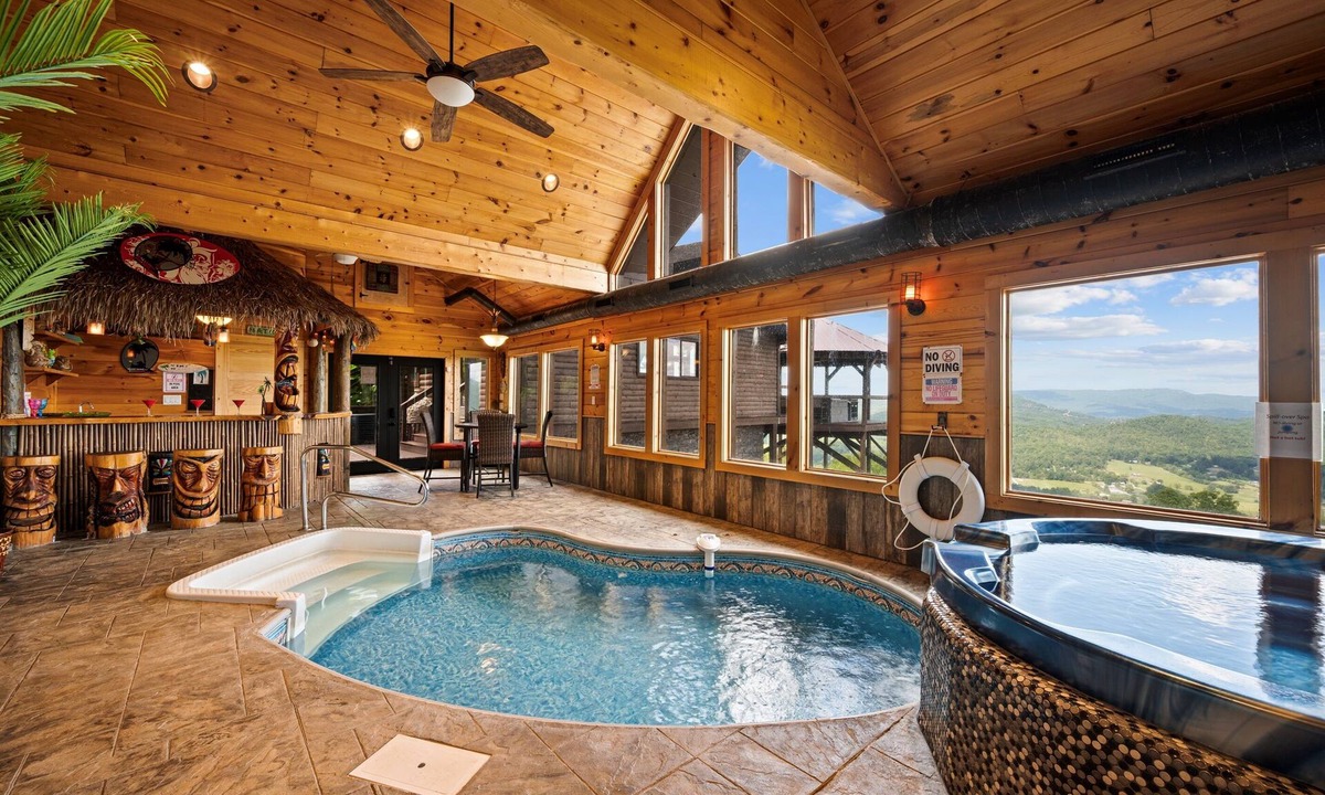 Wears Valley Cabin | 7,000 SqFt Lodge | Indoor Pool, Home Theater, Pub + Mountain Views