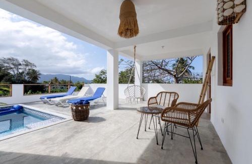 Las Galeras Villa | Casa flor - 16 pax, vista al mar, 2 min de la playa