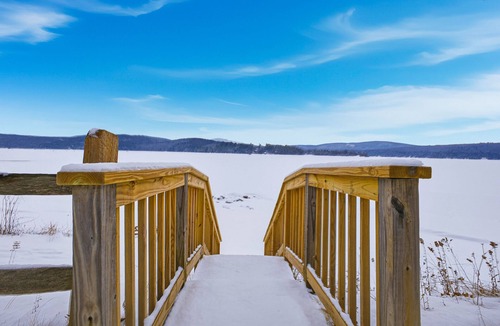 Schroon Lake House | Dog-friendly house w/shared sandy beach, lake views, bbq, patio, firepit, a/c