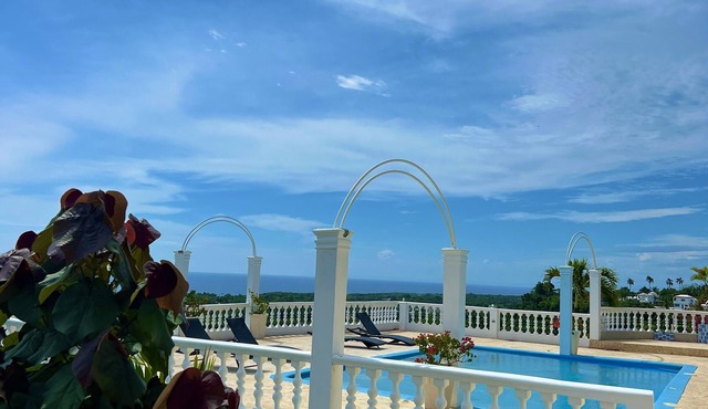 A suite with ocean view balconies, walk-in shower, pool, fire pit, & more!
