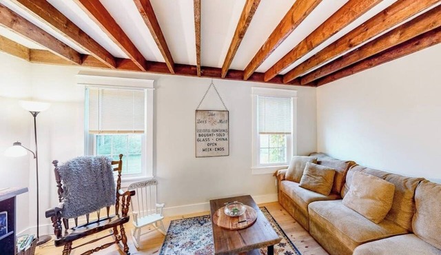 Charming dog-friendly home with private deck, firepit, washer/dryer, & cable