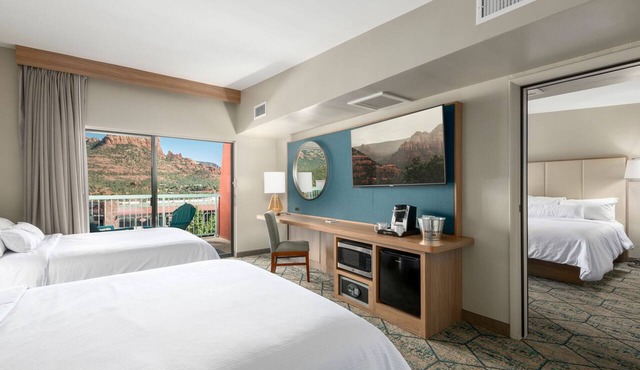 Hotel Overlooking Uptown with Private Balcony - Double Queen @ Matterhorn Inn