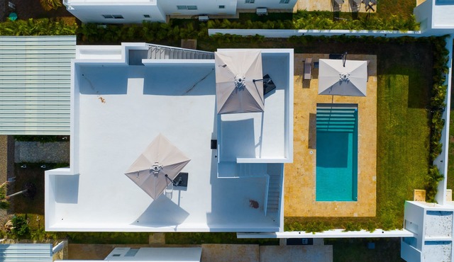 Rooftop Ocean View Villa Steps to a Private Beach
